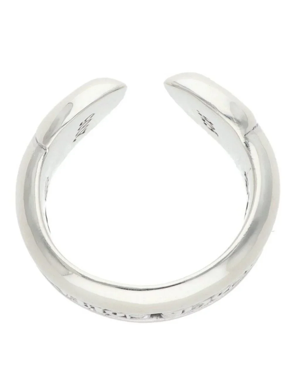 Chrome Hearts SM Scroll Label Small Silver Ring